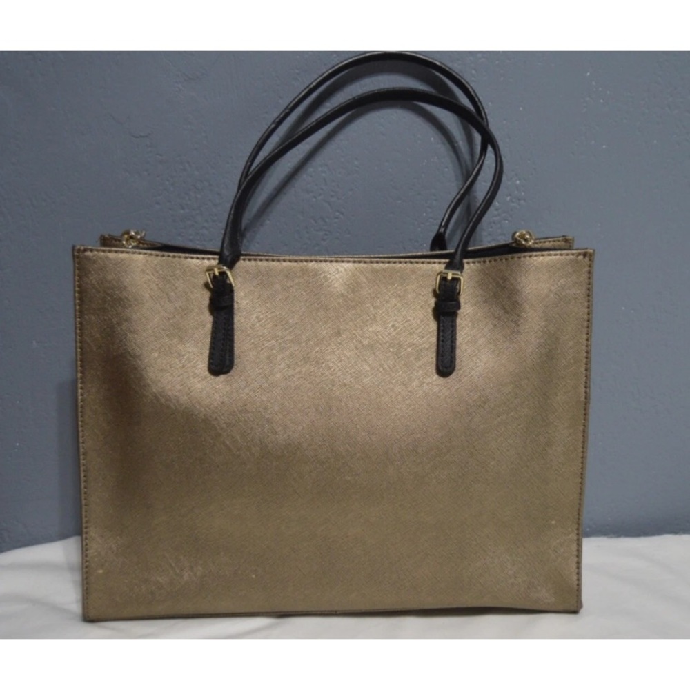 Calvin Klein Women's Antique Bronze Leather Tote Shoulder Bag